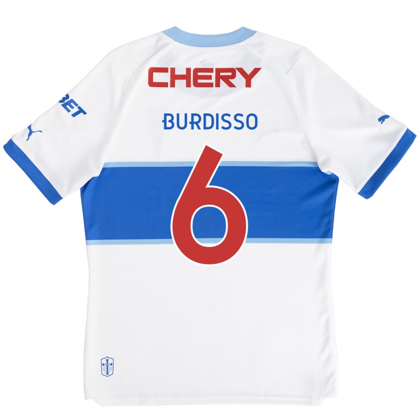 Bambino Maglia Guillermo Burdisso #6 Bianco Blu Kit Gara Home 2024/25 Maglietta