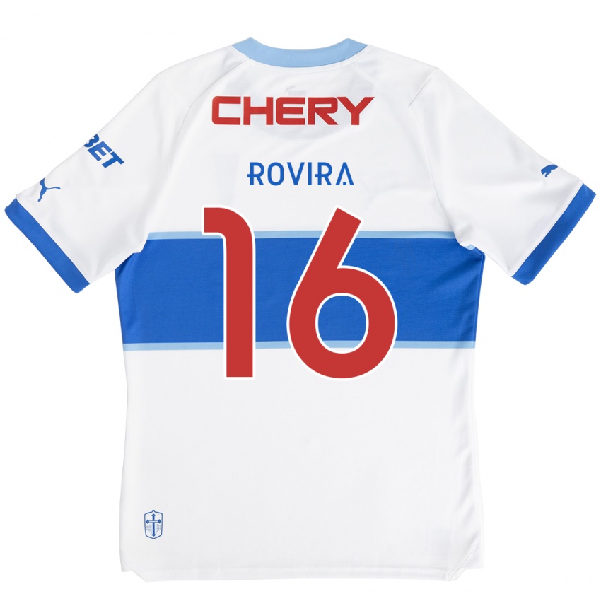 Bambino Maglia Brayan Rovira #16 Bianco Blu Kit Gara Home 2024/25 Maglietta