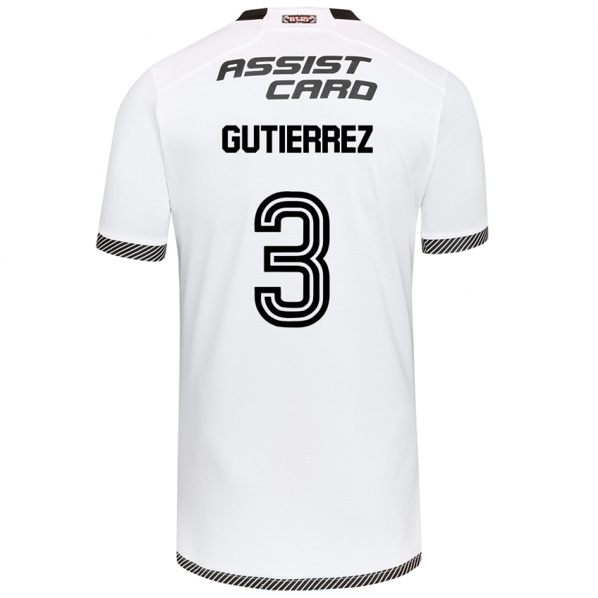 Bambino Maglia Daniel Gutiérrez #3 Bianco Nero Kit Gara Home 2024/25 Maglietta