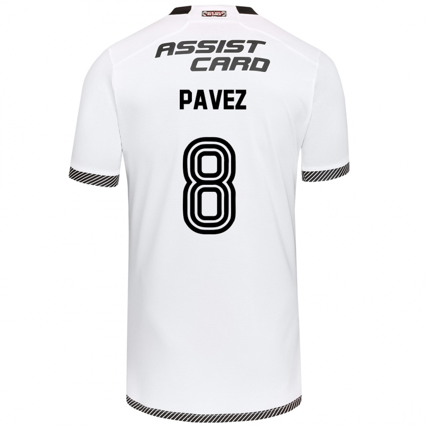 Bambino Maglia Esteban Pavez #8 Bianco Nero Kit Gara Home 2024/25 Maglietta