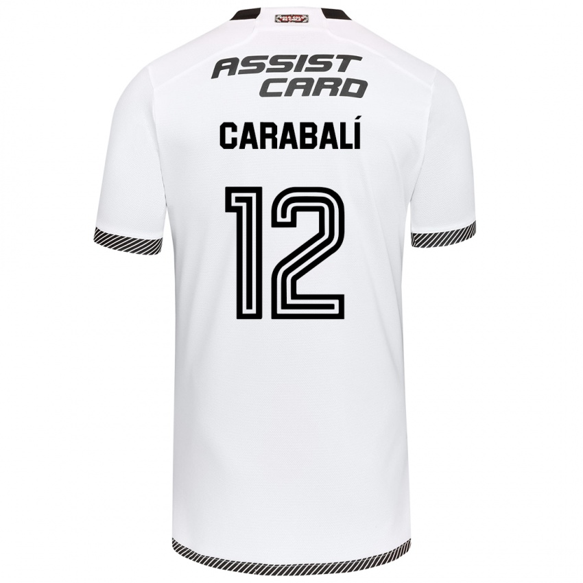 Bambino Maglia Omar Carabalí #12 Bianco Nero Kit Gara Home 2024/25 Maglietta