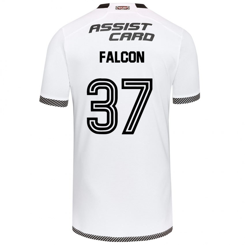 Bambino Maglia Maximiliano Falcón #37 Bianco Nero Kit Gara Home 2024/25 Maglietta