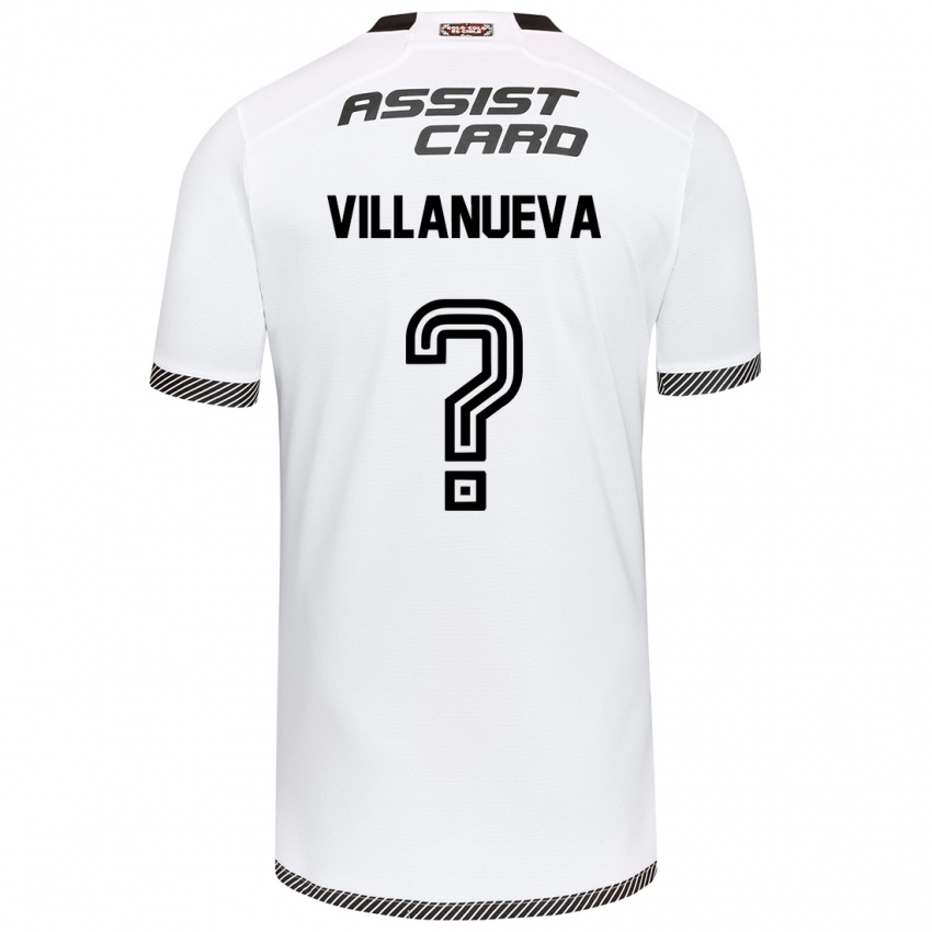 Bambino Maglia Eduardo Villanueva #0 Bianco Nero Kit Gara Home 2024/25 Maglietta