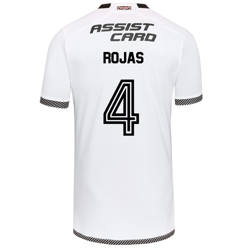 Bambino Maglia Javier Rojas #4 Bianco Nero Kit Gara Home 2024/25 Maglietta