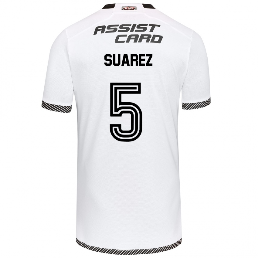 Bambino Maglia Nicolás Suarez #5 Bianco Nero Kit Gara Home 2024/25 Maglietta