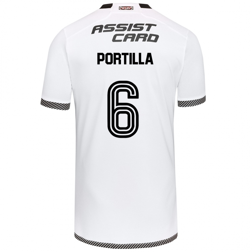 Bambino Maglia Dylan Portilla #6 Bianco Nero Kit Gara Home 2024/25 Maglietta