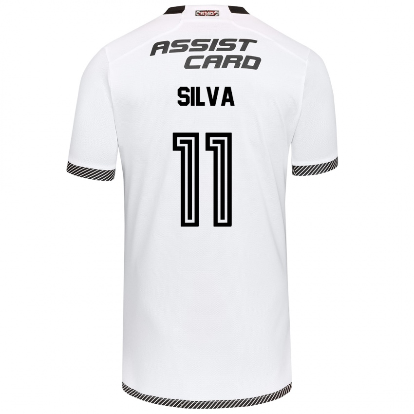 Bambino Maglia Martín Silva #11 Bianco Nero Kit Gara Home 2024/25 Maglietta