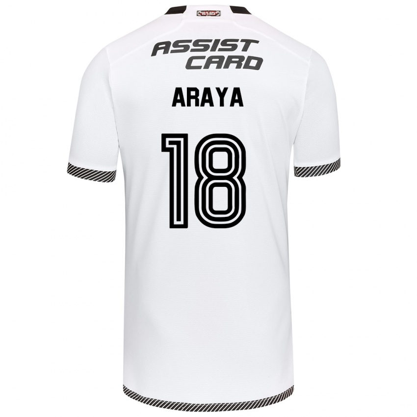 Bambino Maglia Benjamín Araya #18 Bianco Nero Kit Gara Home 2024/25 Maglietta