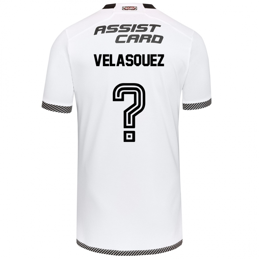 Bambino Maglia Milovan Velásquez #0 Bianco Nero Kit Gara Home 2024/25 Maglietta