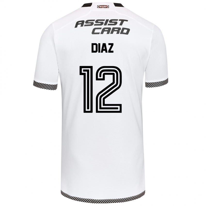 Bambino Maglia Javiera Díaz #12 Bianco Nero Kit Gara Home 2024/25 Maglietta