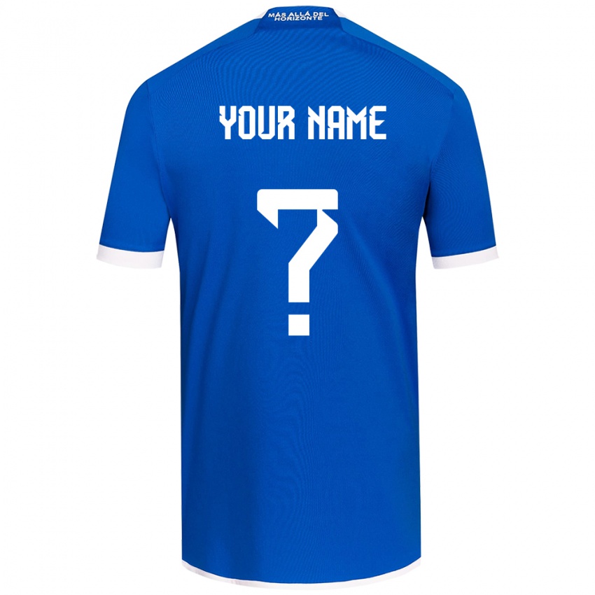 Bambino Maglia Il Tuo Nome #0 Blu Bianco Kit Gara Home 2024/25 Maglietta