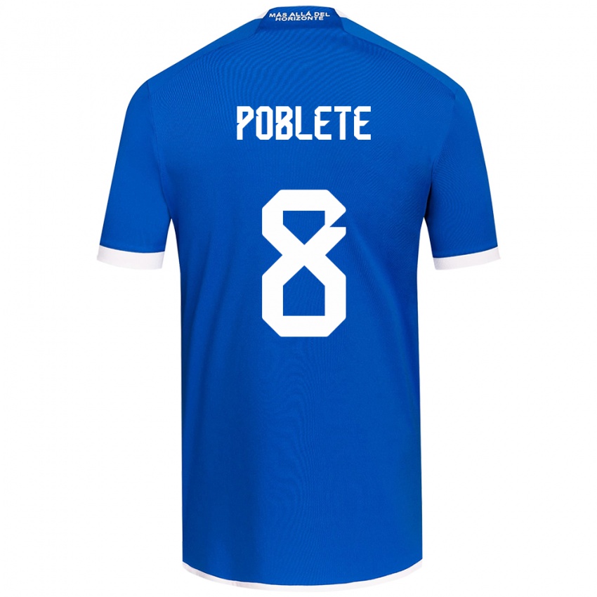 Bambino Maglia Israel Poblete #8 Blu Bianco Kit Gara Home 2024/25 Maglietta