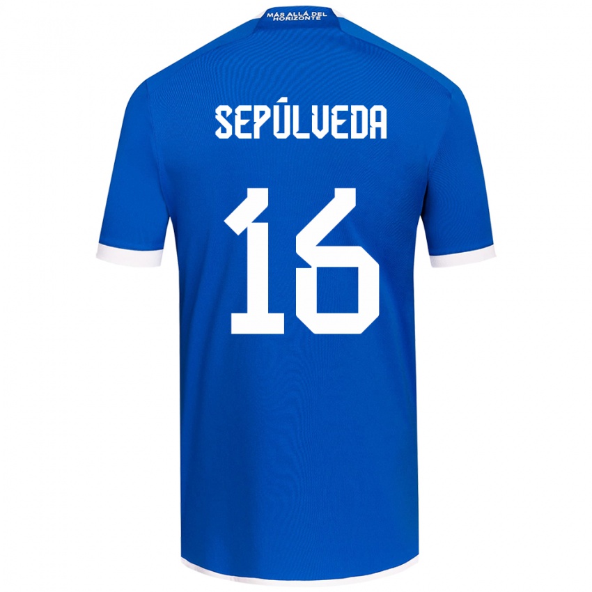 Bambino Maglia Matías Sepúlveda #16 Blu Bianco Kit Gara Home 2024/25 Maglietta