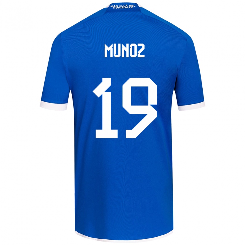 Bambino Maglia Cristóbal Muñoz #19 Blu Bianco Kit Gara Home 2024/25 Maglietta