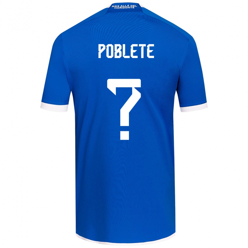 Bambino Maglia José Poblete #0 Blu Bianco Kit Gara Home 2024/25 Maglietta