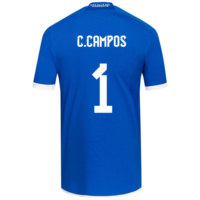 Bambino Maglia Cristóbal Campos #1 Blu Bianco Kit Gara Home 2024/25 Maglietta