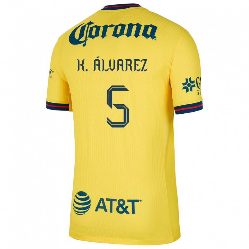 Bambino Maglia Kevin Álvarez #5 Giallo Blu Kit Gara Home 2024/25 Maglietta