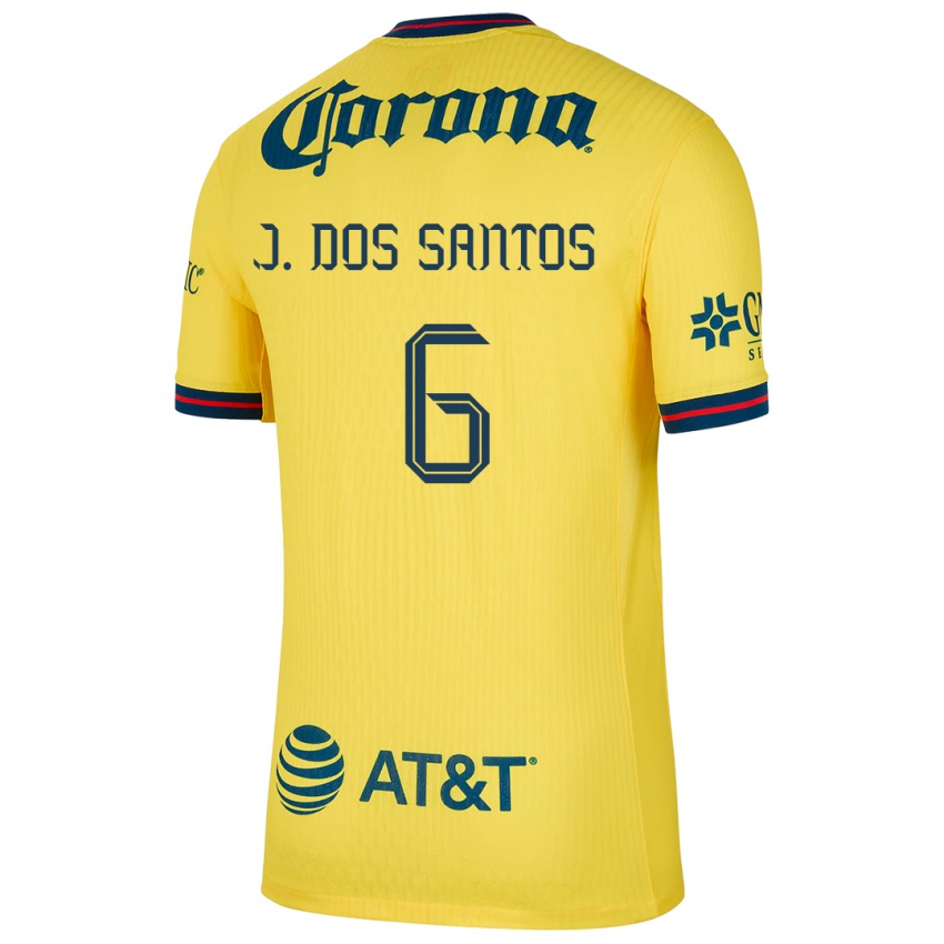 Bambino Maglia Jonathan Dos Santos #6 Giallo Blu Kit Gara Home 2024/25 Maglietta