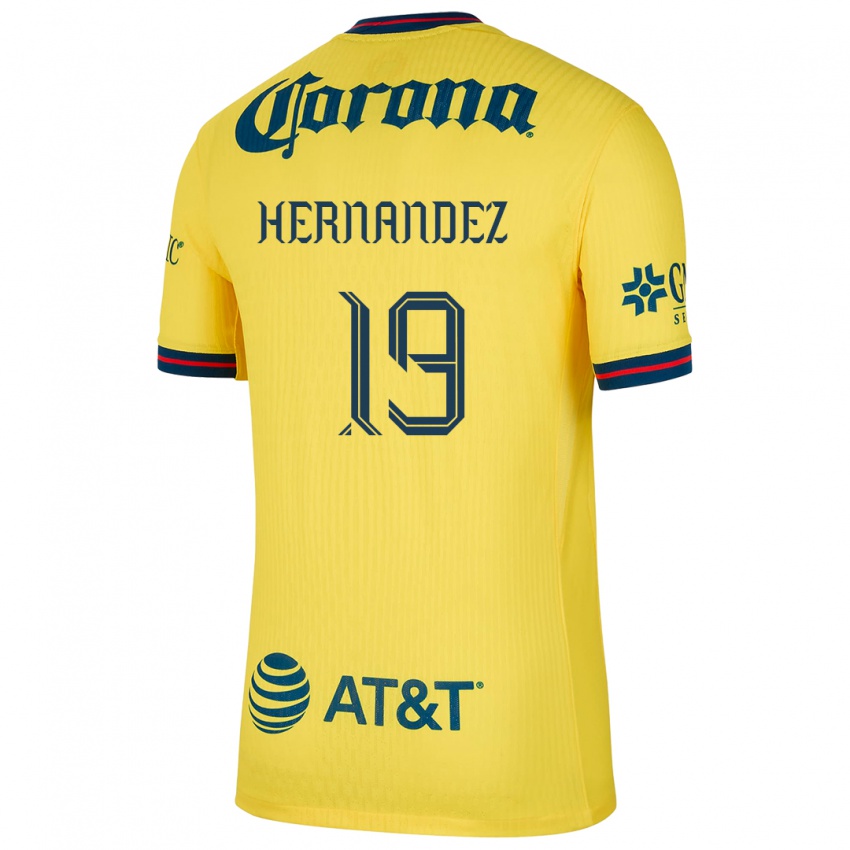 Bambino Maglia Illian Hernández #19 Giallo Blu Kit Gara Home 2024/25 Maglietta