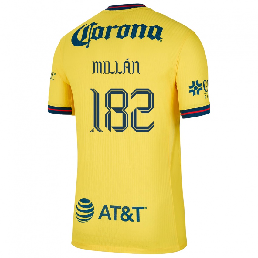 Bambino Maglia Daniel Millán #182 Giallo Blu Kit Gara Home 2024/25 Maglietta