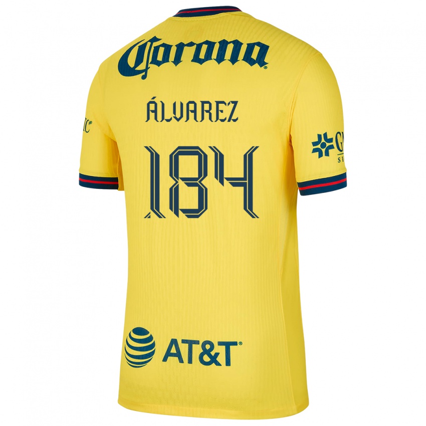 Bambino Maglia Antonio Álvarez #184 Giallo Blu Kit Gara Home 2024/25 Maglietta