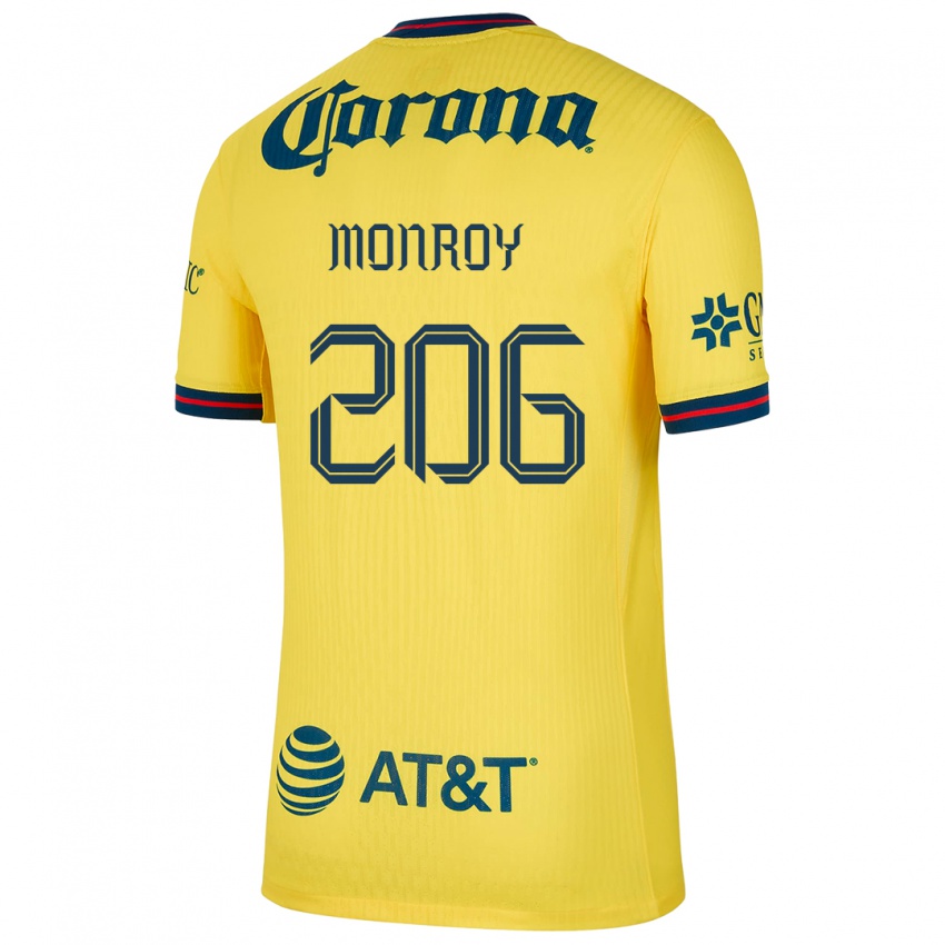 Bambino Maglia Diego Monroy #206 Giallo Blu Kit Gara Home 2024/25 Maglietta