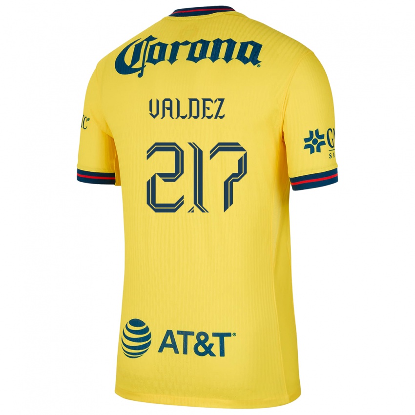 Bambino Maglia Víctor Valdez #217 Giallo Blu Kit Gara Home 2024/25 Maglietta