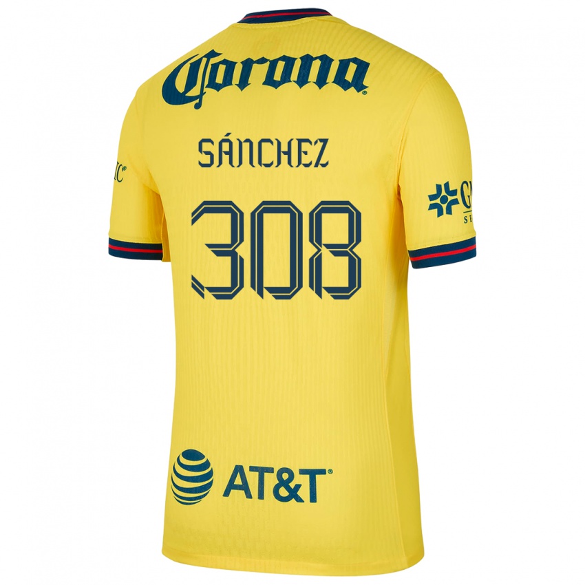 Bambino Maglia Oswaldo Sánchez #308 Giallo Blu Kit Gara Home 2024/25 Maglietta