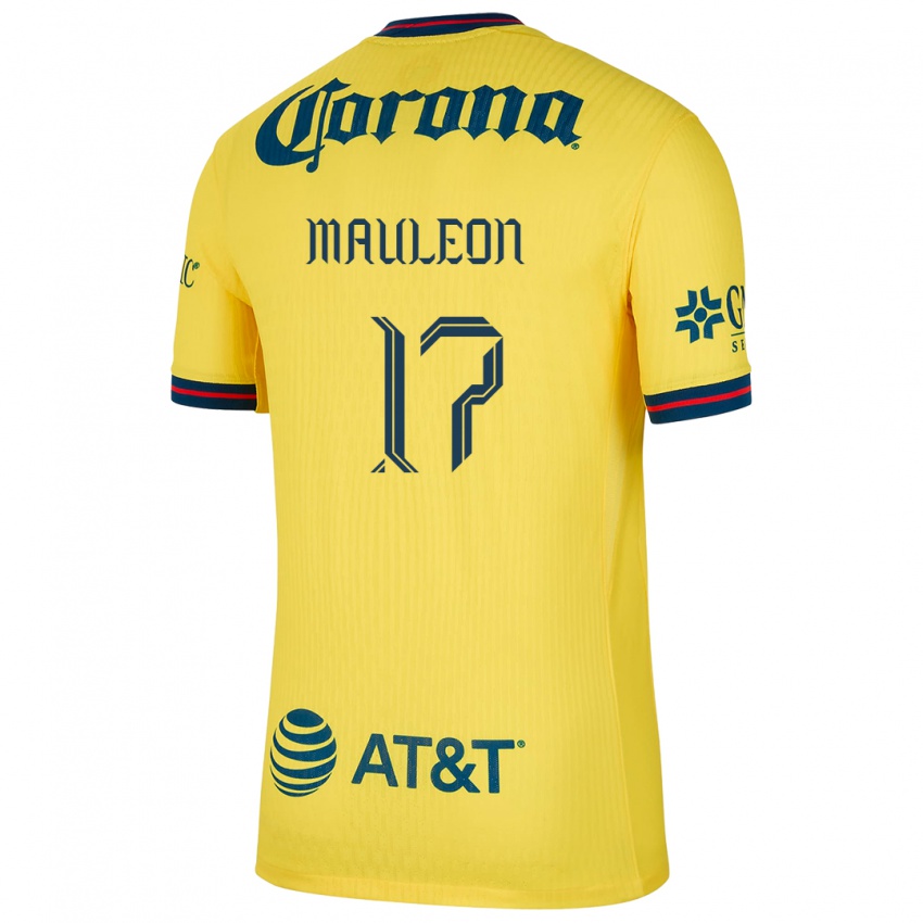 Bambino Maglia Natalia Mauleon #17 Giallo Blu Kit Gara Home 2024/25 Maglietta