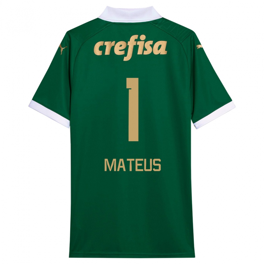 Bambino Maglia Mateus #1 Verde Bianco Kit Gara Home 2024/25 Maglietta