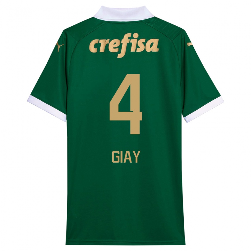 Bambino Maglia Agustín Giay #4 Verde Bianco Kit Gara Home 2024/25 Maglietta