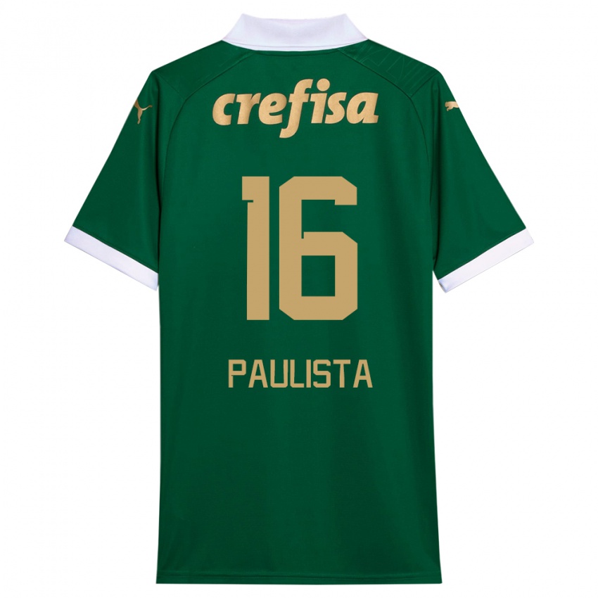 Bambino Maglia Caio Paulista #16 Verde Bianco Kit Gara Home 2024/25 Maglietta