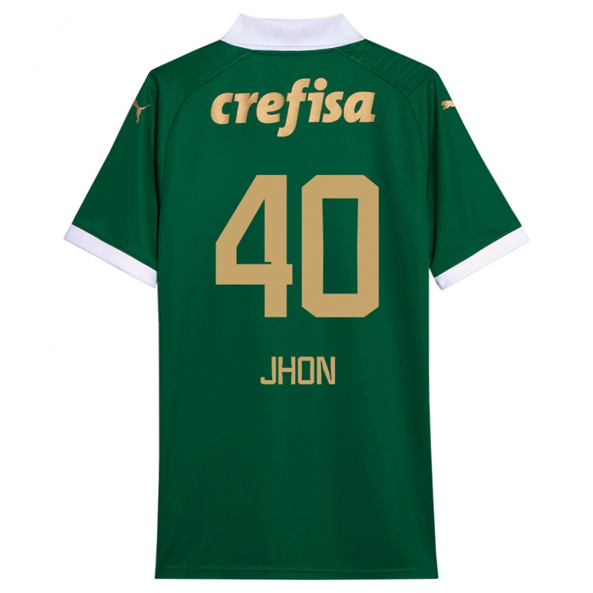 Bambino Maglia Jhon Jhon #40 Verde Bianco Kit Gara Home 2024/25 Maglietta