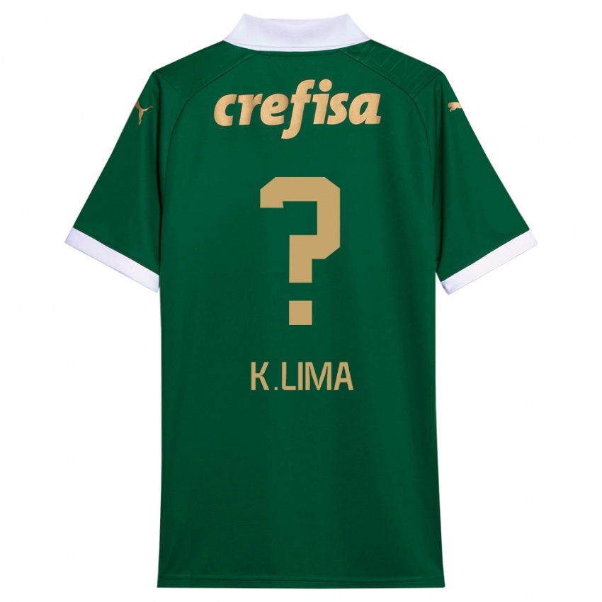 Bambino Maglia Kauan Lima #0 Verde Bianco Kit Gara Home 2024/25 Maglietta