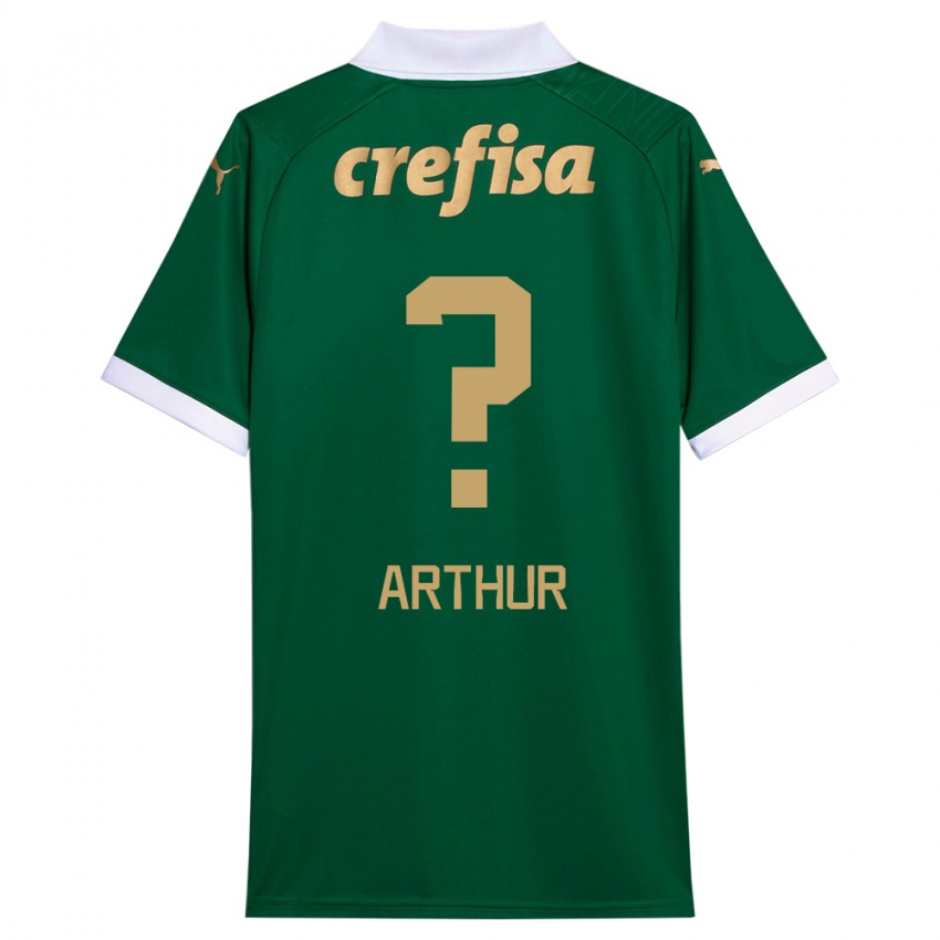 Bambino Maglia Luis Arthur #0 Verde Bianco Kit Gara Home 2024/25 Maglietta