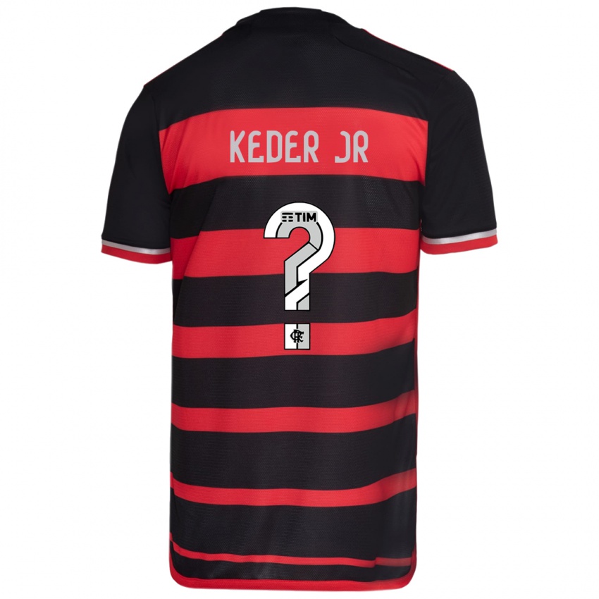 Bambino Maglia Keder Jr #0 Rosso Nero Kit Gara Home 2024/25 Maglietta