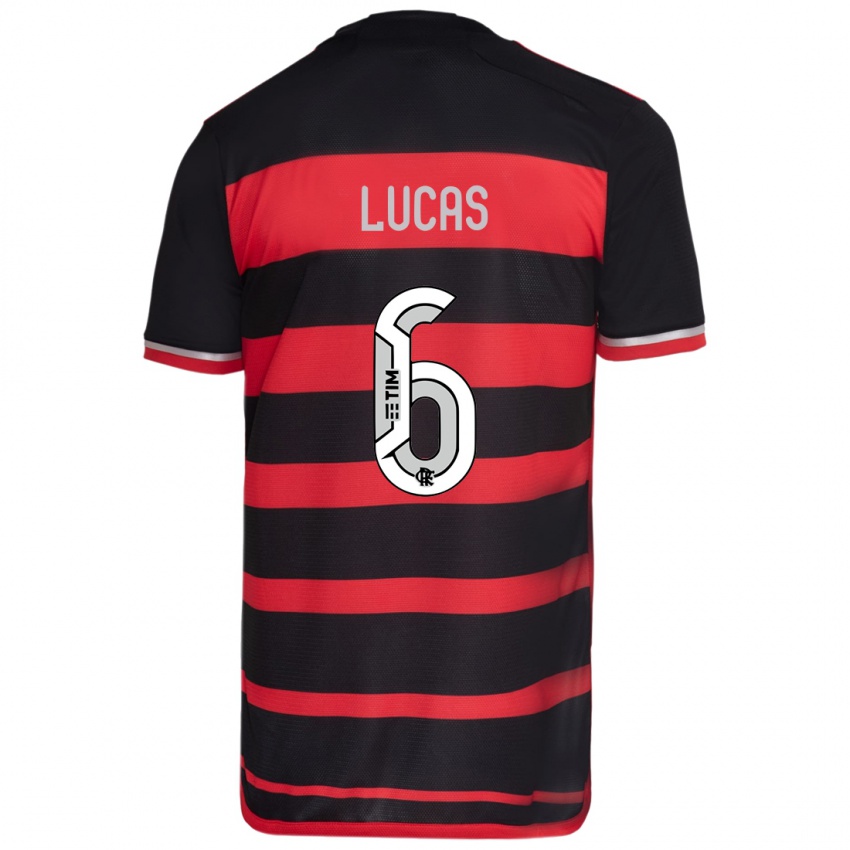 Bambino Maglia Ayrton Lucas #6 Rosso Nero Kit Gara Home 2024/25 Maglietta