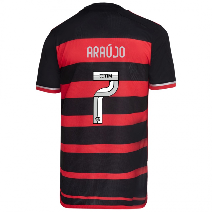 Bambino Maglia Luiz Araújo #7 Rosso Nero Kit Gara Home 2024/25 Maglietta