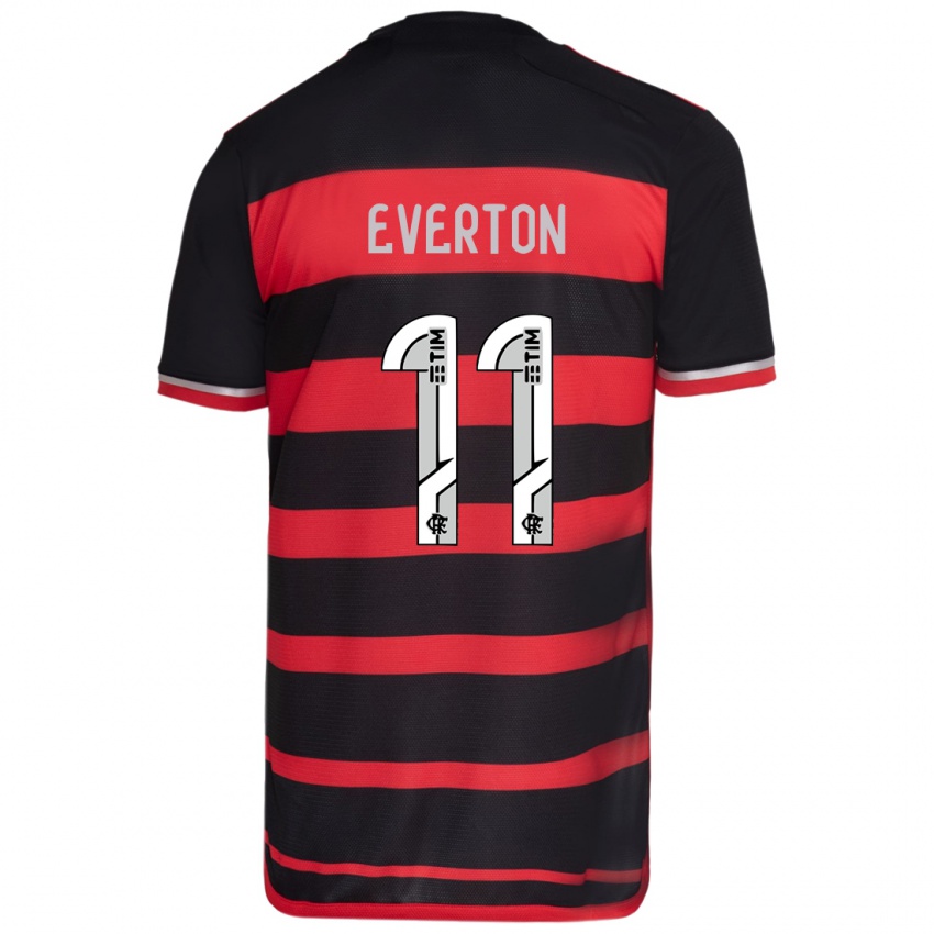 Bambino Maglia Everton #11 Rosso Nero Kit Gara Home 2024/25 Maglietta