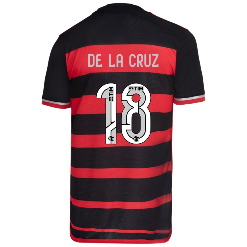 Bambino Maglia Nicolas De La Cruz #18 Rosso Nero Kit Gara Home 2024/25 Maglietta