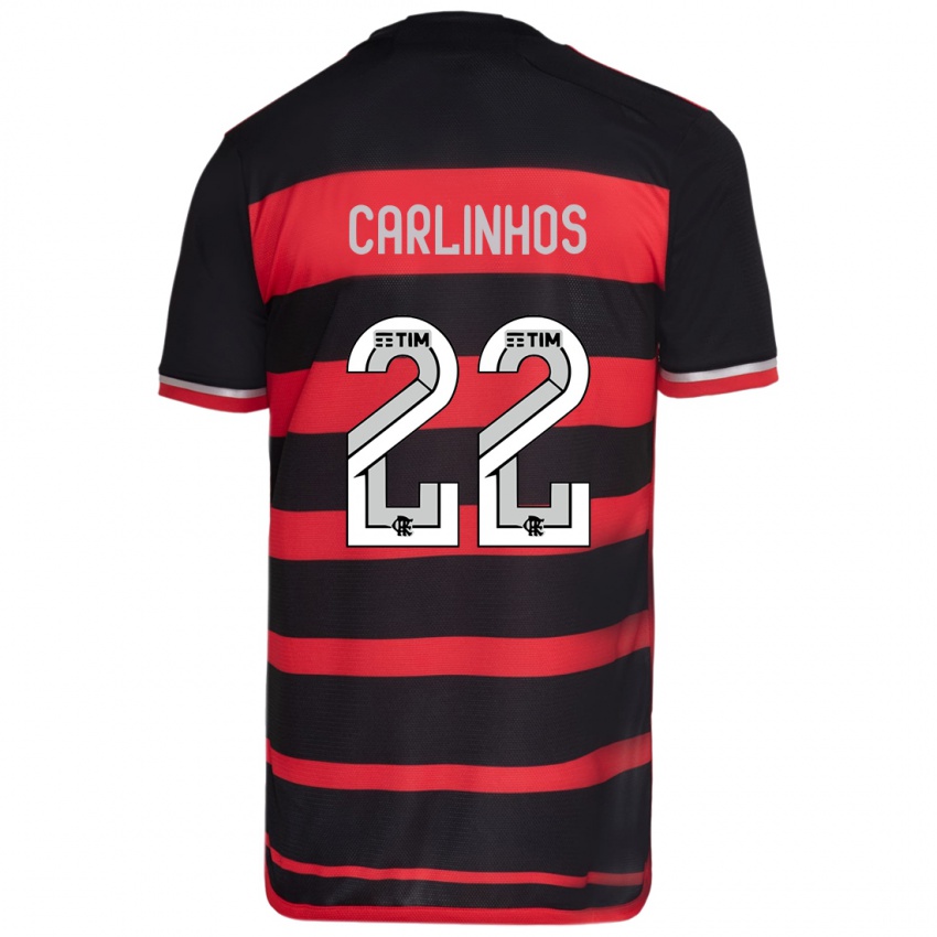 Bambino Maglia Carlinhos #22 Rosso Nero Kit Gara Home 2024/25 Maglietta