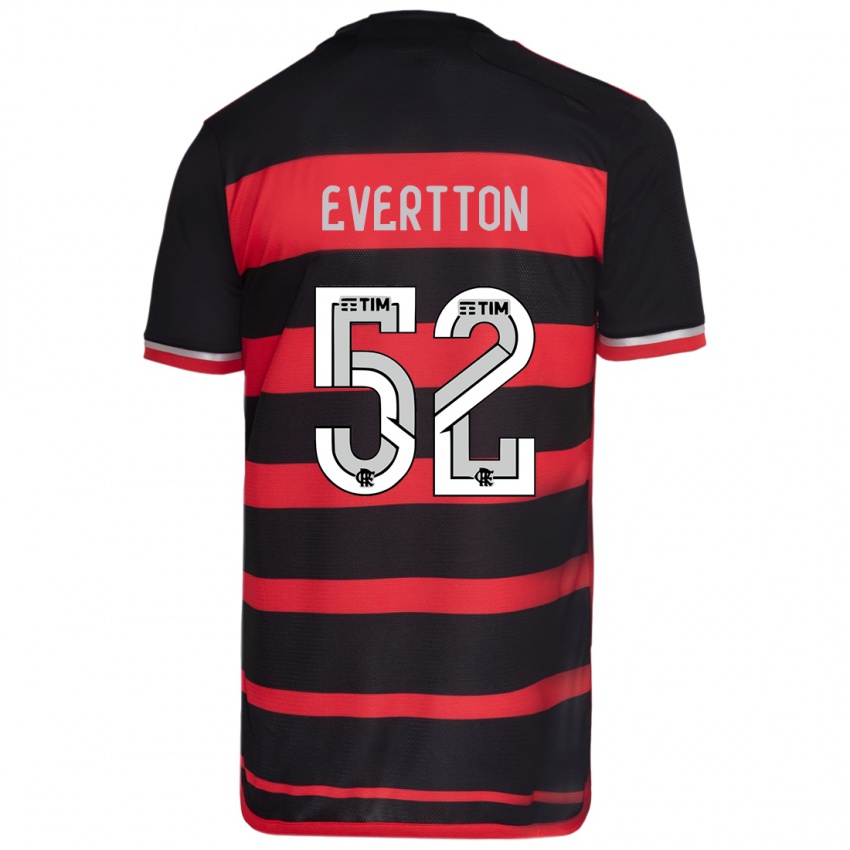 Bambino Maglia Evertton #52 Rosso Nero Kit Gara Home 2024/25 Maglietta