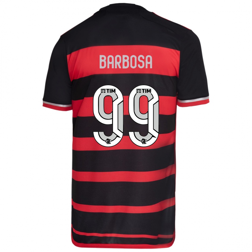 Bambino Maglia Gabriel Barbosa #99 Rosso Nero Kit Gara Home 2024/25 Maglietta