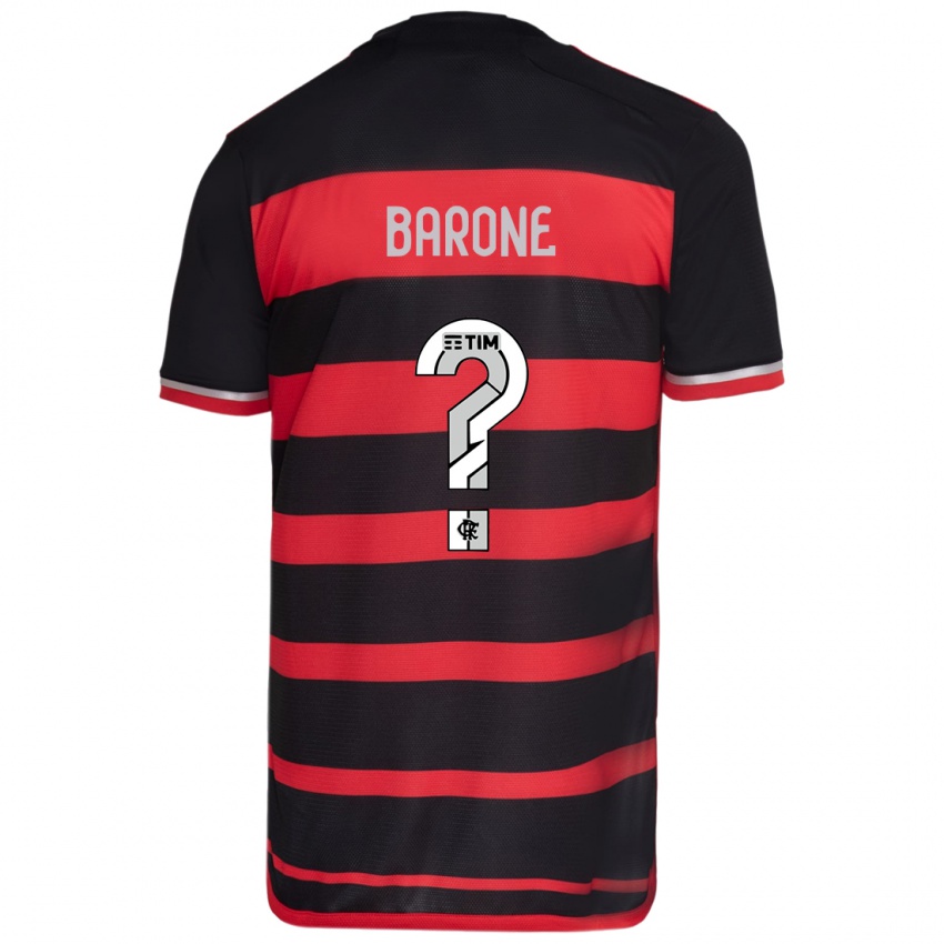 Bambino Maglia Caio Barone #0 Rosso Nero Kit Gara Home 2024/25 Maglietta