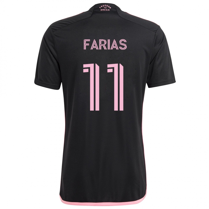 Bambino Maglia Facundo Farías #11 Nero Kit Gara Away 2024/25 Maglietta