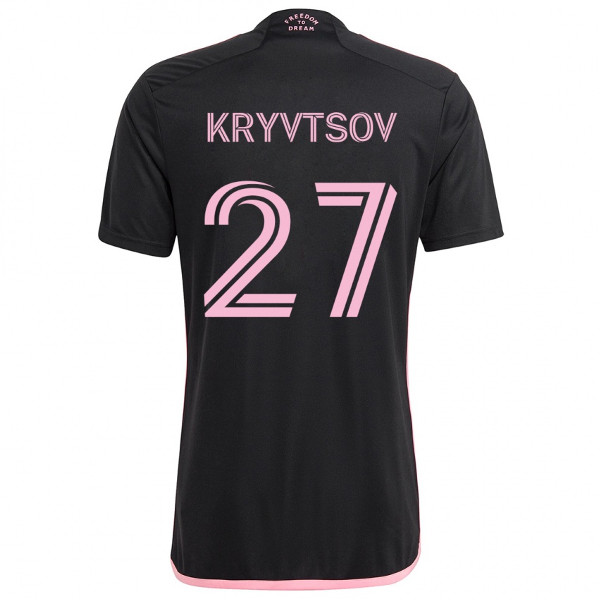 Bambino Maglia Sergiy Kryvtsov #27 Nero Kit Gara Away 2024/25 Maglietta