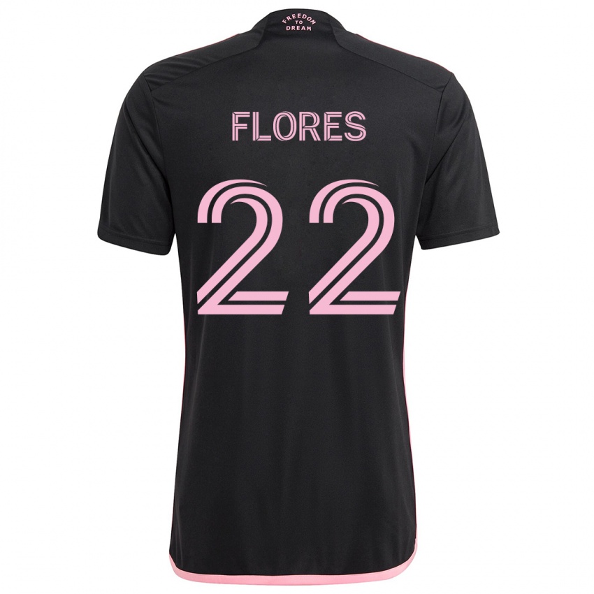 Bambino Maglia Alejandro Flores #22 Nero Kit Gara Away 2024/25 Maglietta