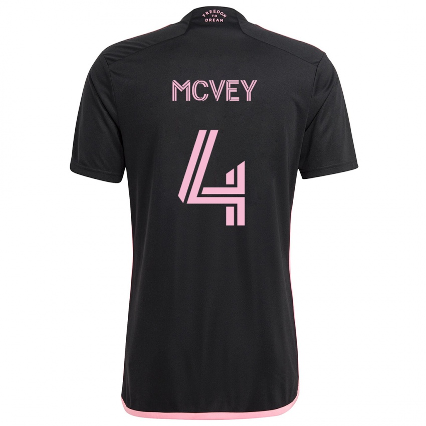 Bambino Maglia Christopher Mcvey #4 Nero Kit Gara Away 2024/25 Maglietta