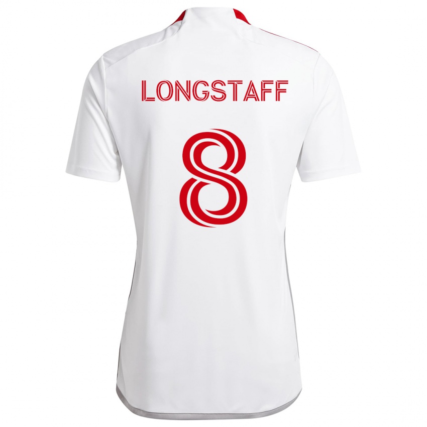 Bambino Maglia Matty Longstaff #8 Bianco Rosso Kit Gara Away 2024/25 Maglietta