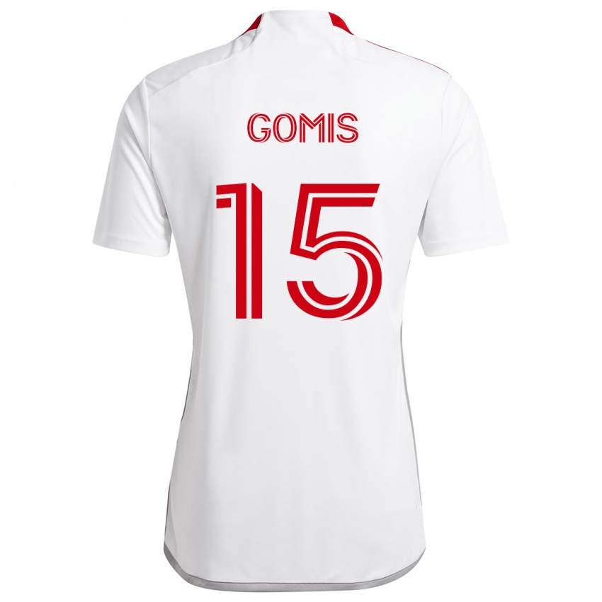 Bambino Maglia Nicksoen Gomis #15 Bianco Rosso Kit Gara Away 2024/25 Maglietta